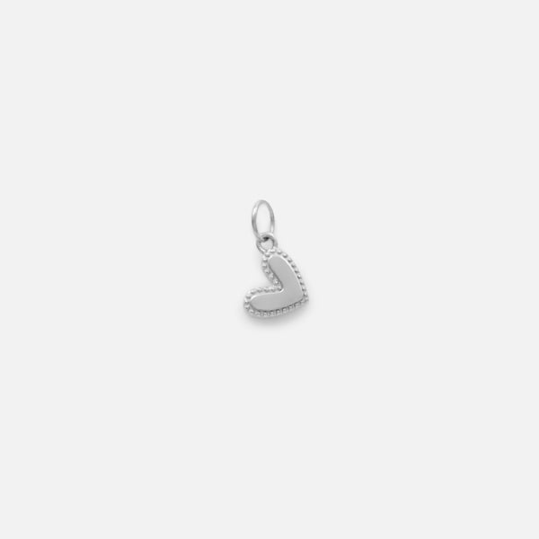 Load image into Gallery viewer, Small silver heart surrounded by dots charm
