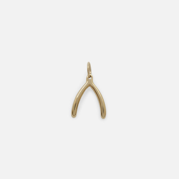 Load image into Gallery viewer, Small golden wishbone charm
