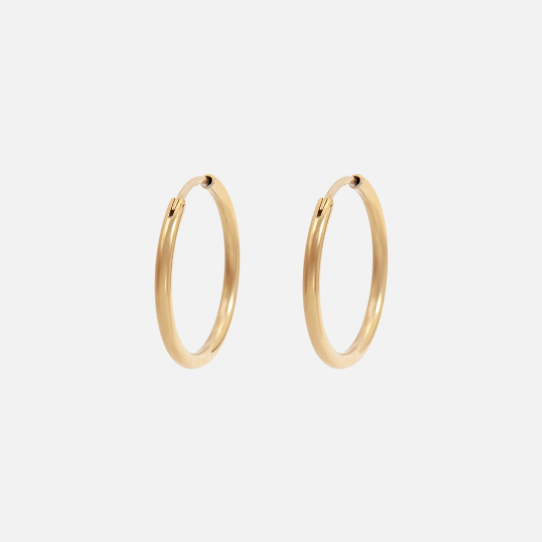 22 mm stainless steel golden hoop earrings