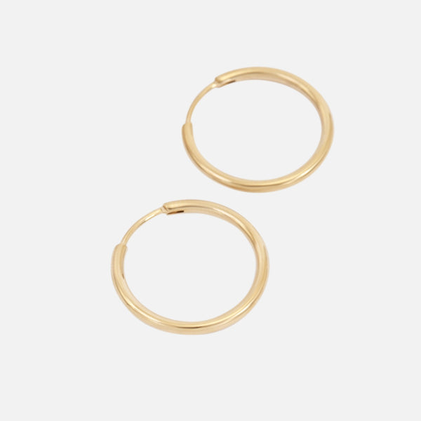 Load image into Gallery viewer, 22 mm stainless steel golden hoop earrings
