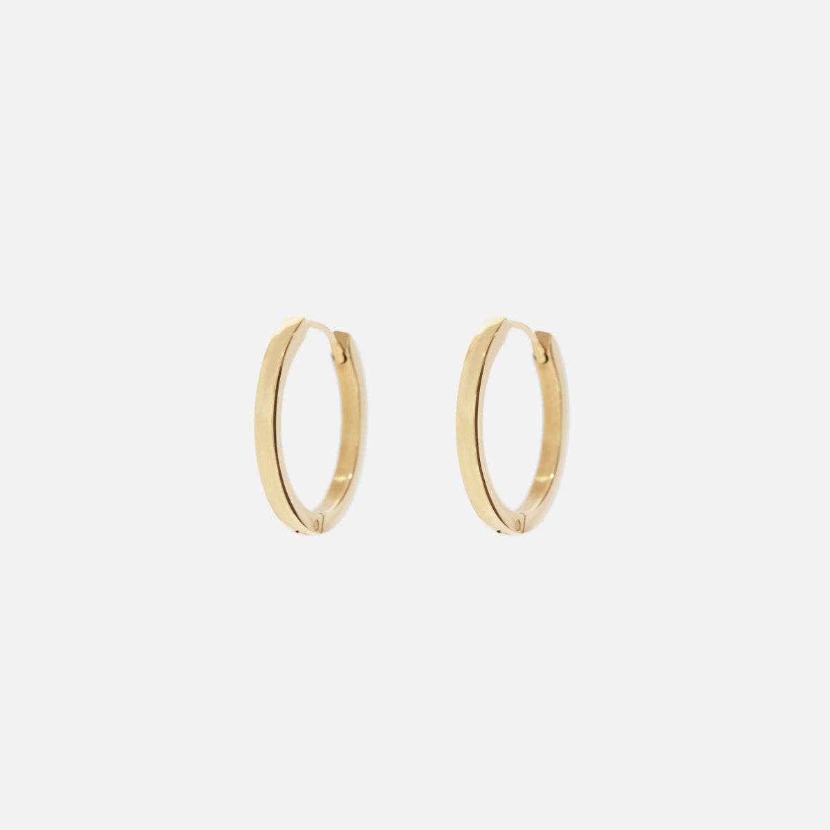Small stainless steel golden hoops earrings