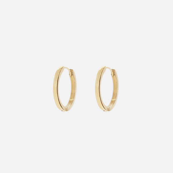 Load image into Gallery viewer, Small stainless steel golden hoops earrings
