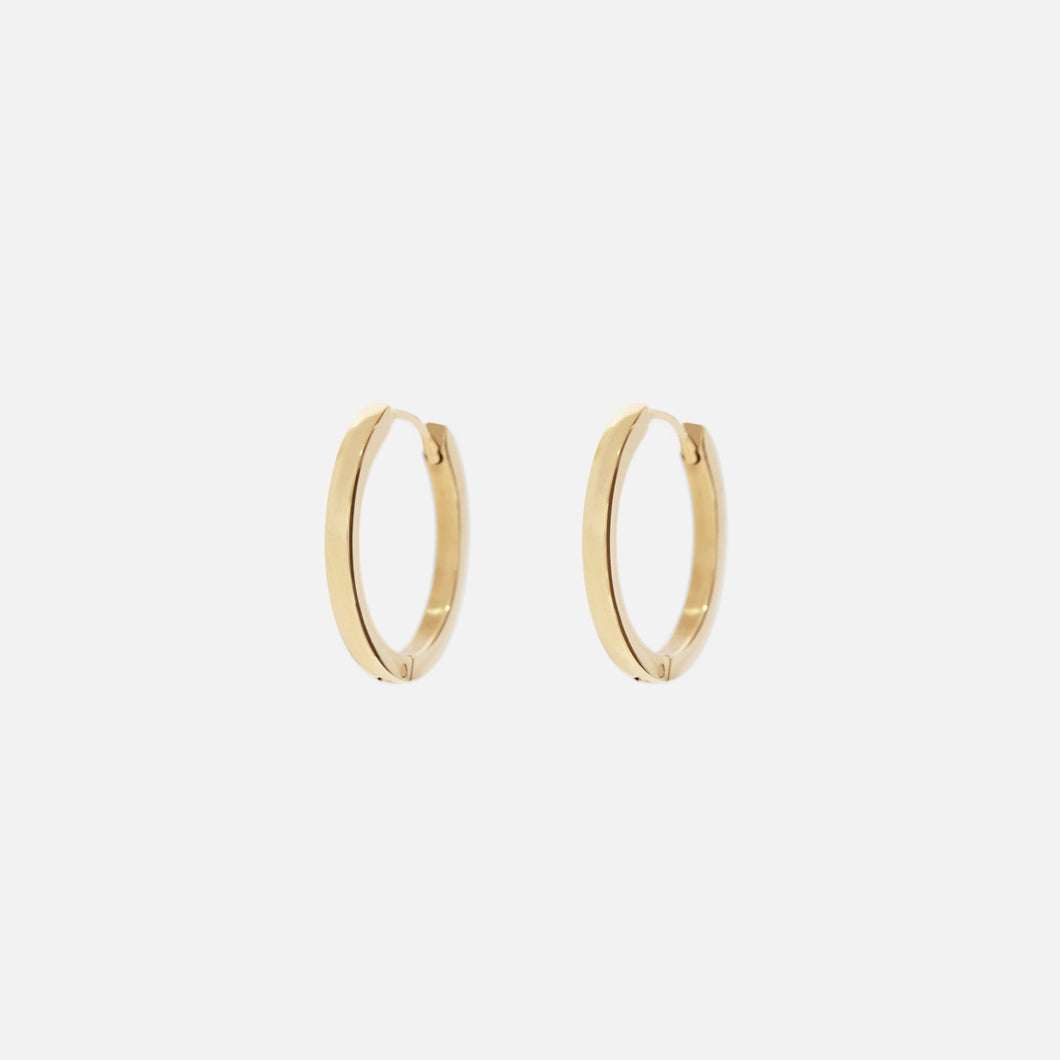 Small stainless steel golden hoops earrings