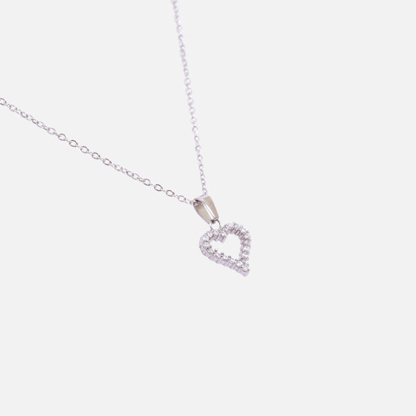 Load image into Gallery viewer, Stainless steel pendant with heart and cubic zirconia
