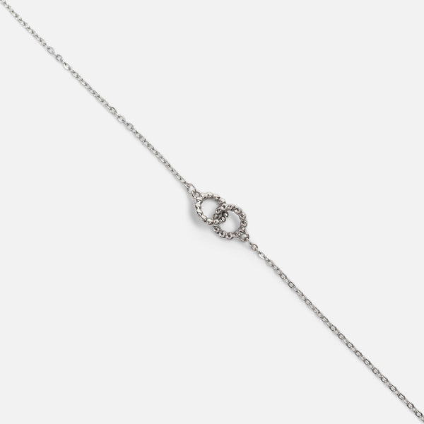 Load image into Gallery viewer, Silver bracelet with two intertwined circles in stainless steel
