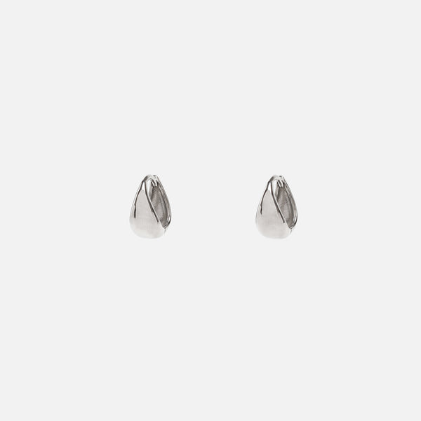 Charger l&#39;image dans la galerie, Boucles d’oreilles anneaux argentées unies en acier inoxydable
