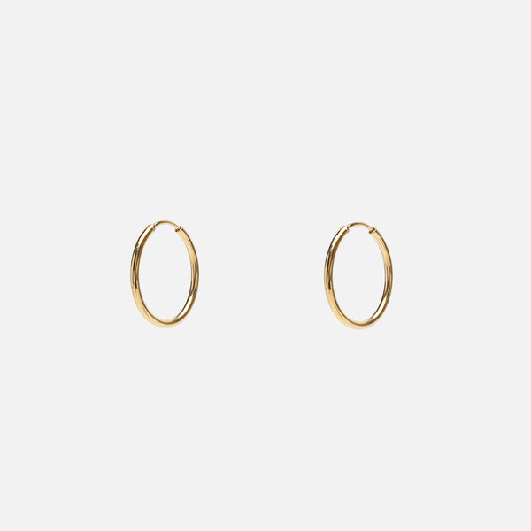 Load image into Gallery viewer, 24mm stainless steel golden hoop earrings  
