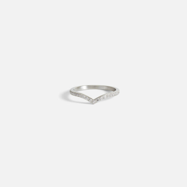 Load image into Gallery viewer, Set of silver rings v shape in stainless steel
