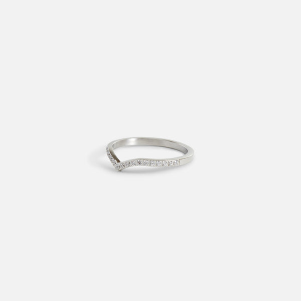 Load image into Gallery viewer, Set of silver rings v shape in stainless steel
