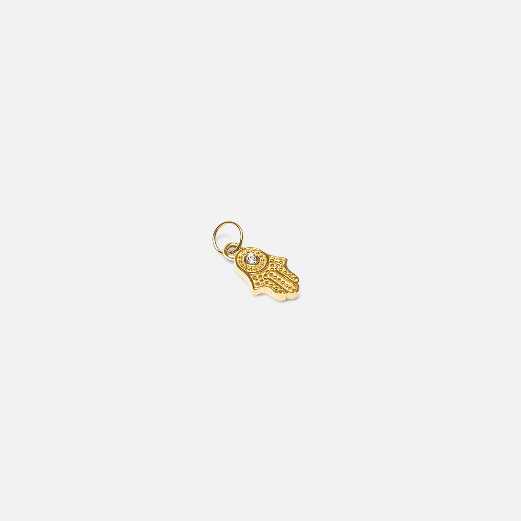 Small golden charm hand in stainless steel