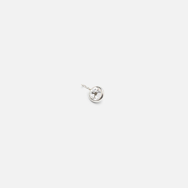 Load image into Gallery viewer, Small silver charm with cubic zirconia
