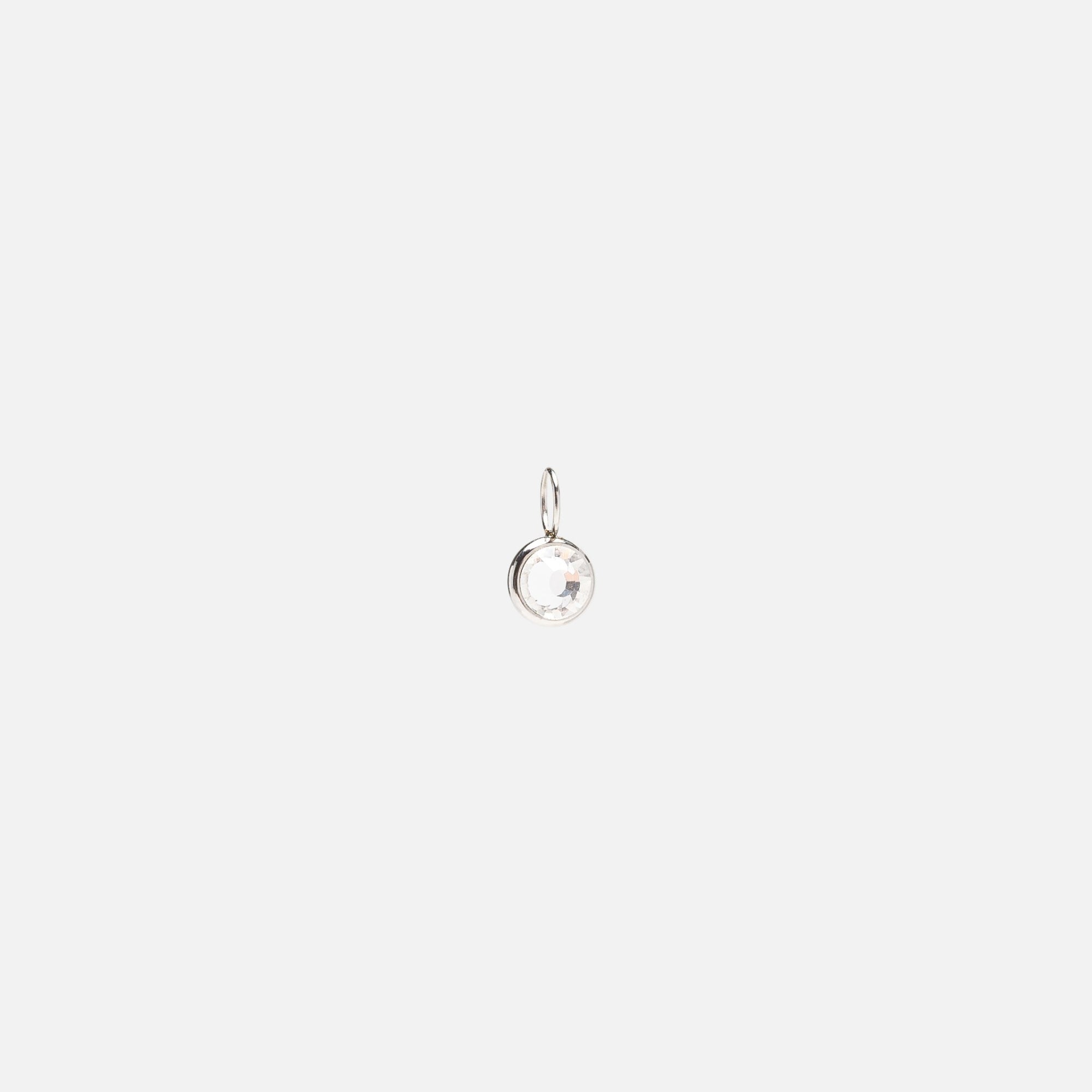 Small silver charm with cubic zirconia