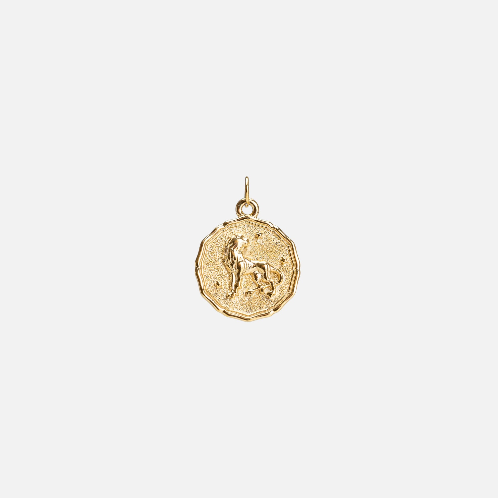 Golden "leo" zodiac sign charm