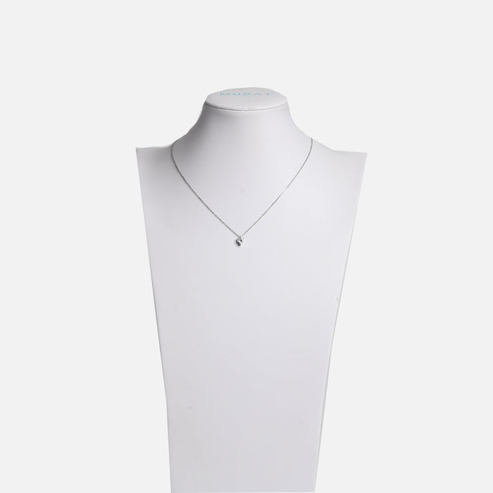 Pendentif argenté avec breloque cœur en acier inoxydable