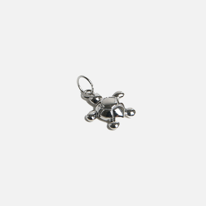 Silvered stainless steel turtle charm