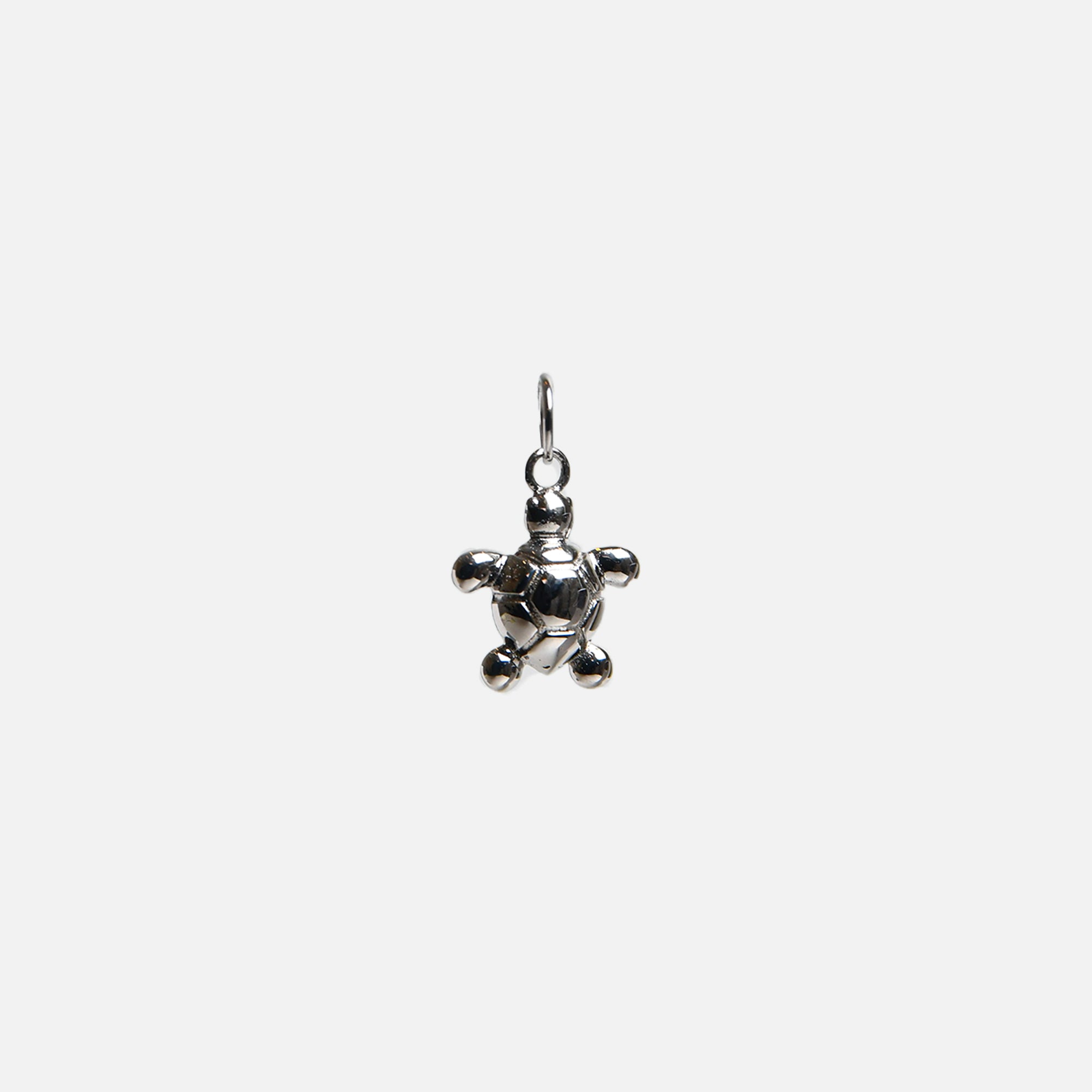 Silvered stainless steel turtle charm