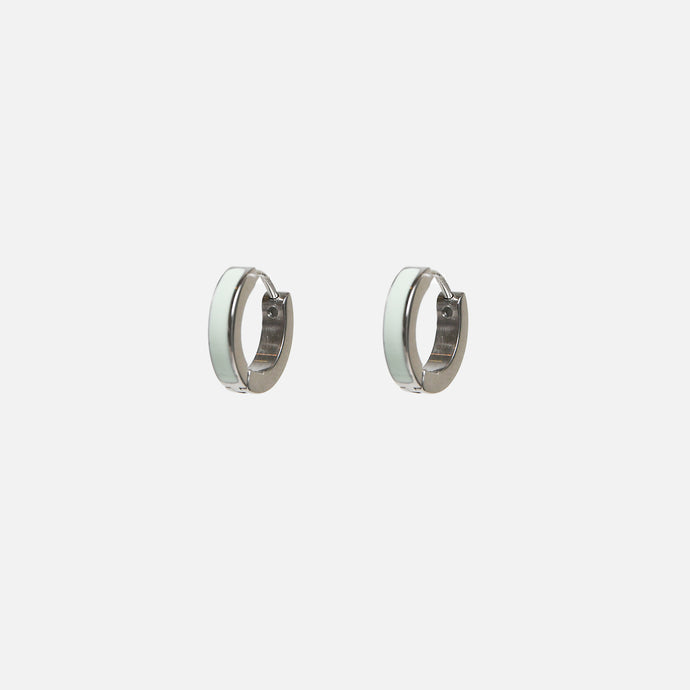 Boucles d'oreilles argentées anneaux en acier inoxydable