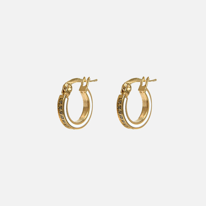 Boucles d'oreilles dorées anneaux en acier inoxydable