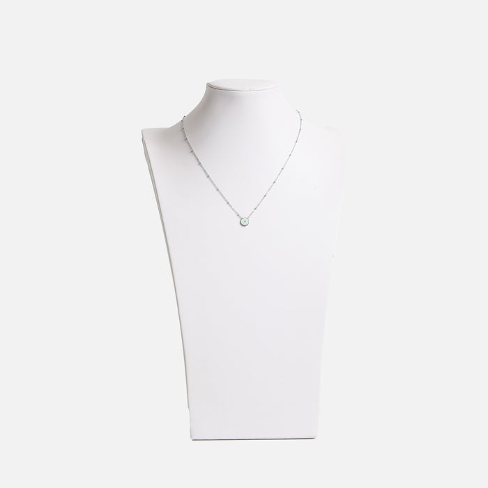Pendentif argenté étoile et zircon en acier inoxydable