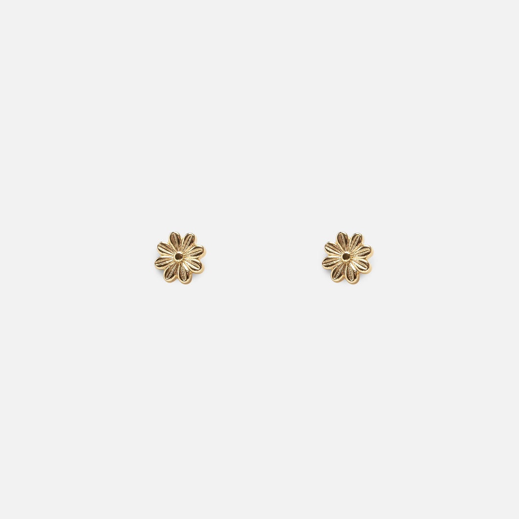 Boucles d’oreilles fleurs dorées en acier inoxydable