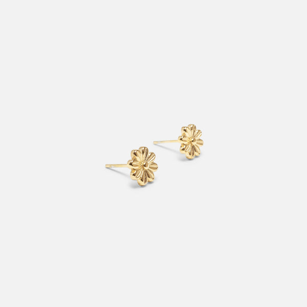 Charger l&#39;image dans la galerie, Boucles d’oreilles fleurs dorées en acier inoxydable
