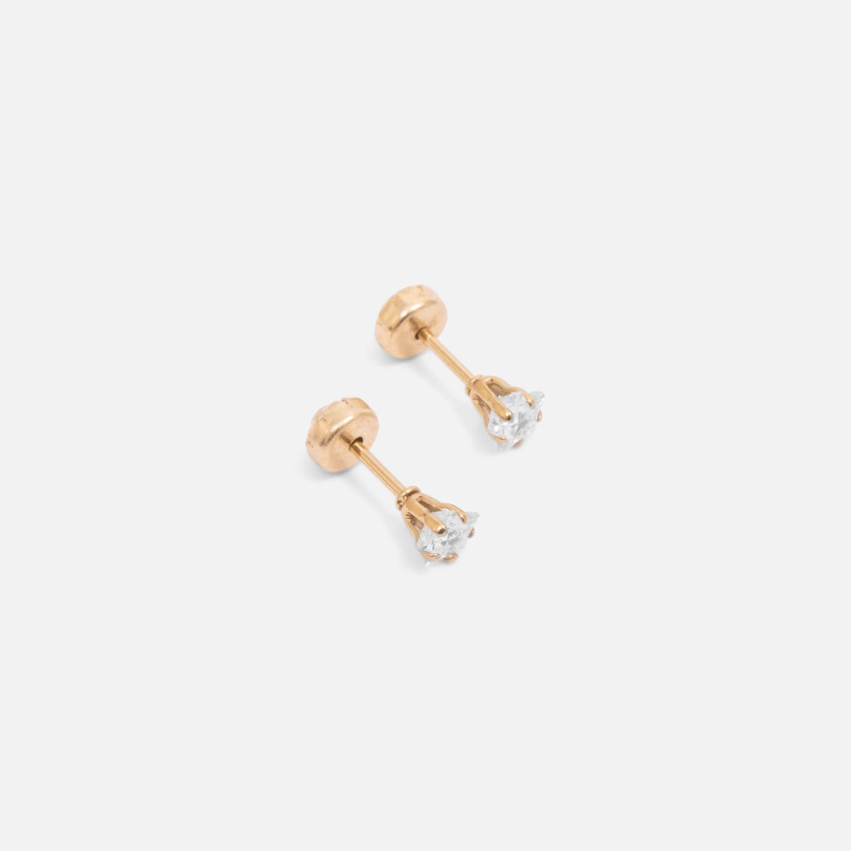 Mini boucles d’oreilles dorées 3mm avec zircon blanc étoile en acier inoxydable
