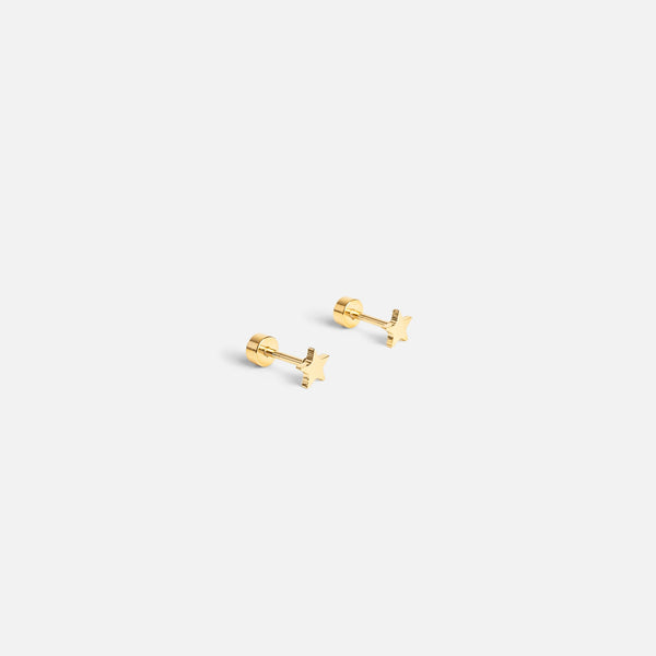 Load image into Gallery viewer, Mini golden star earrings in stainless steel
