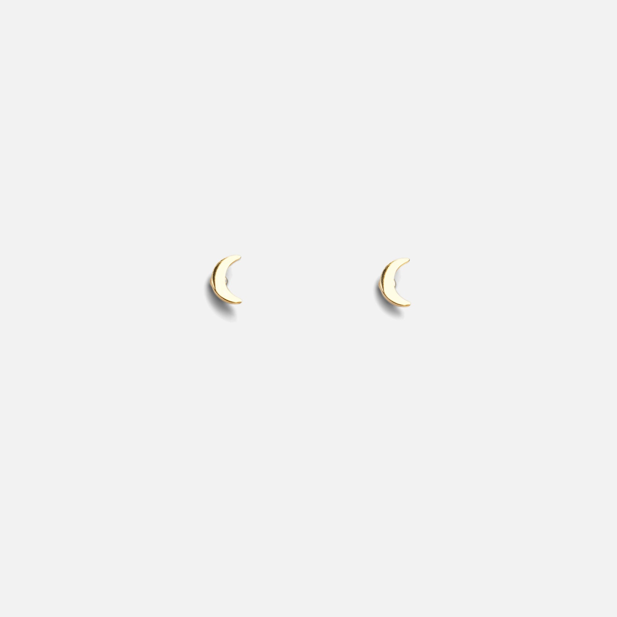 Mini golden moon earrings in stainless steel