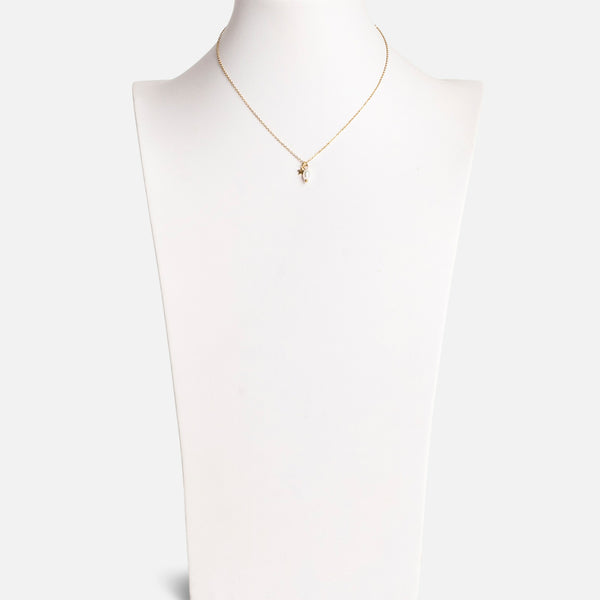 Load image into Gallery viewer, Mini golden necklace with star and pearl charms in stainless steel
