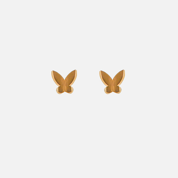 Charger l&#39;image dans la galerie, Mini boucles d&#39;oreilles dorées fixes papillon
