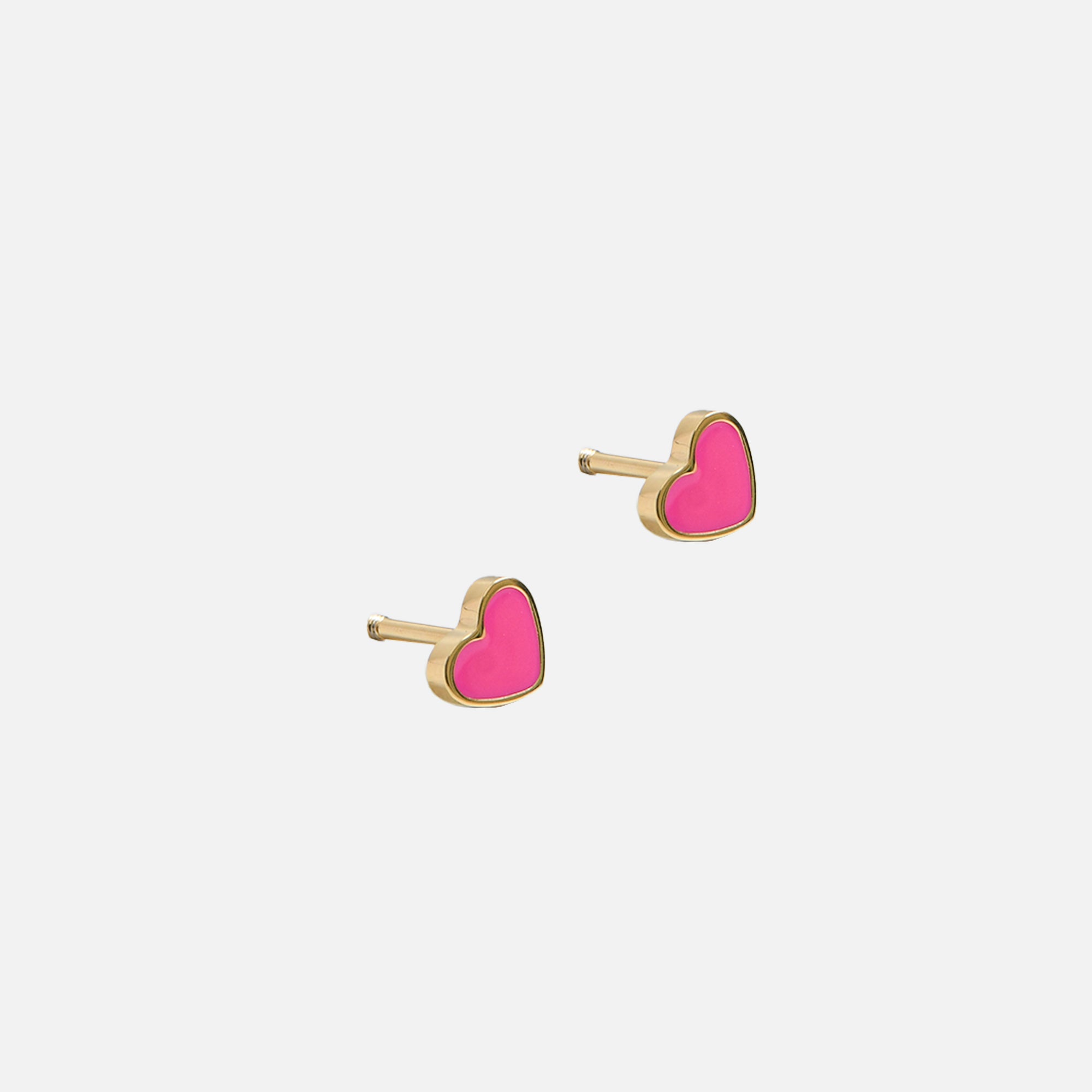 Mini boucles d’oreilles fixes cœur mauve en acier inoxydable