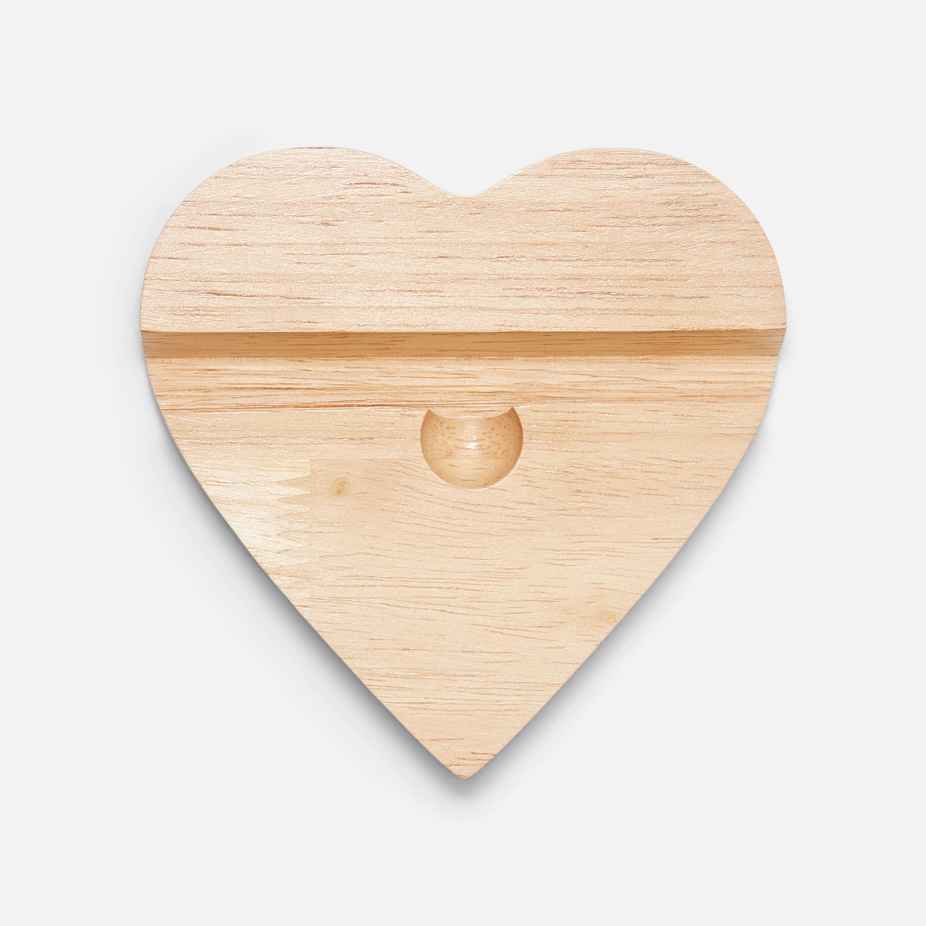 Wooden heart shaped phone stand