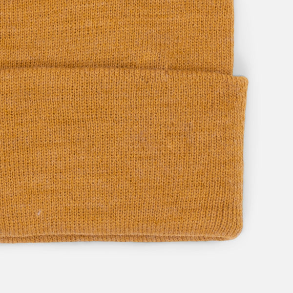 Charger l&#39;image dans la galerie, Tuque tricot ocre avec rabat - ethik
