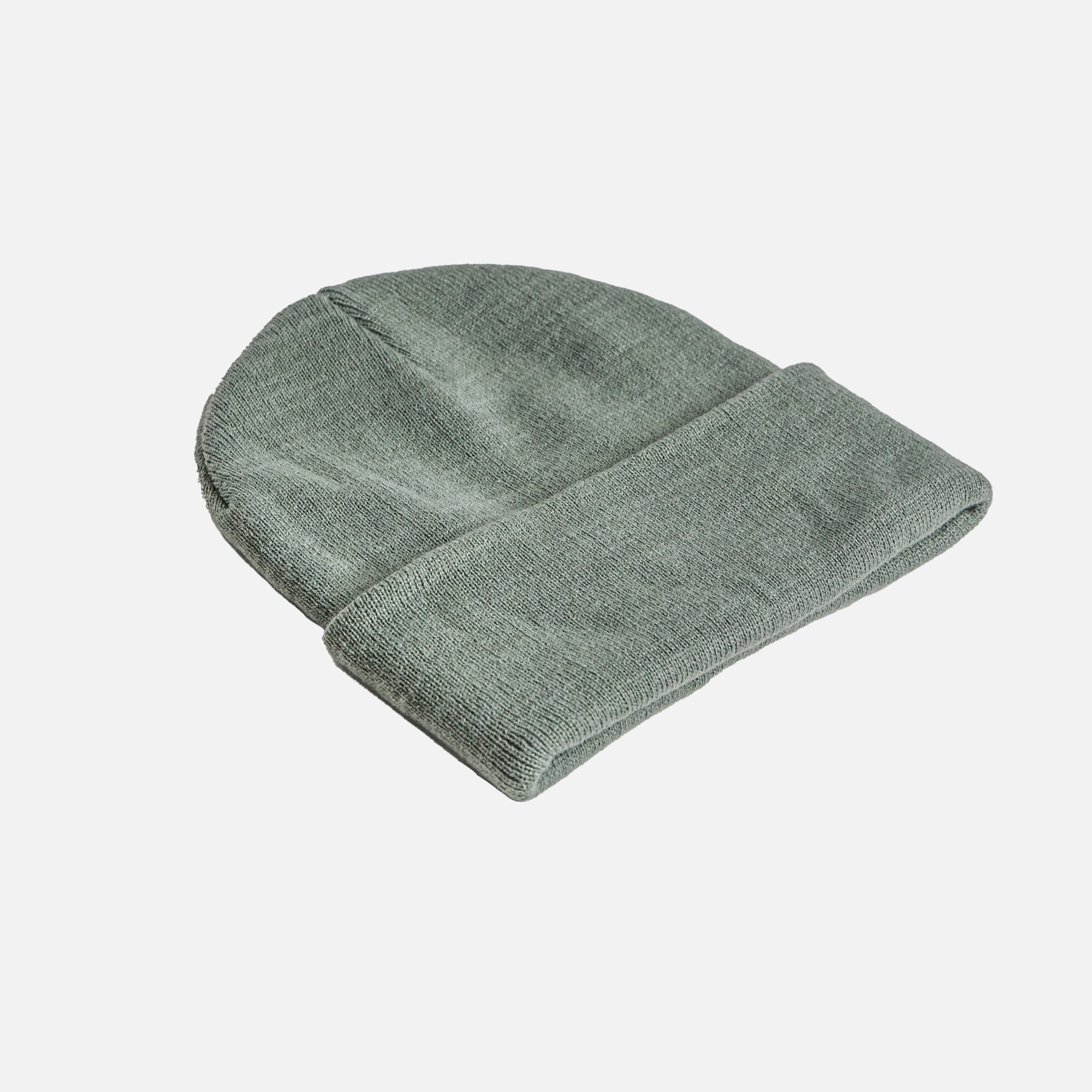 Pale green beanie with flap