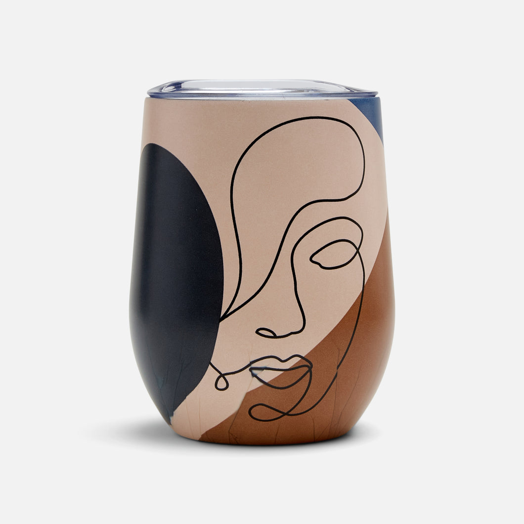 Travel mug with abstract print