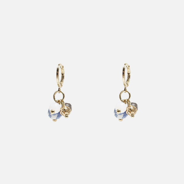 Load image into Gallery viewer, Golden hoop earrings with charms
