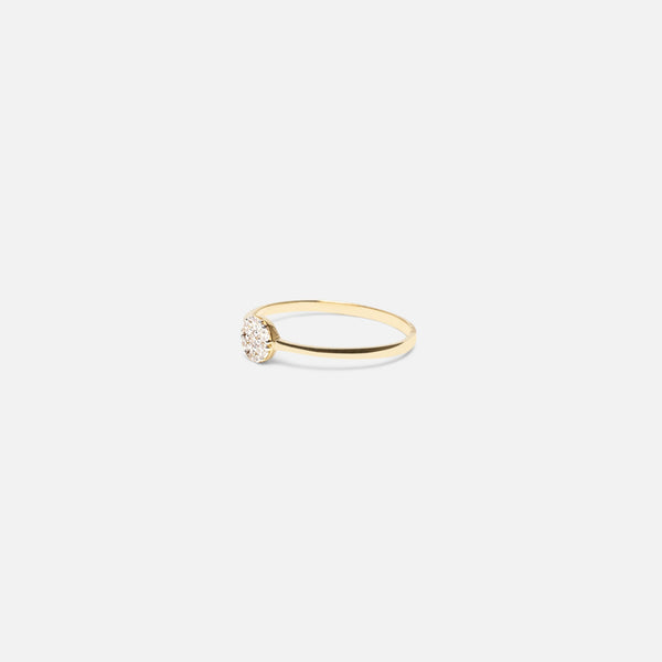 Load image into Gallery viewer, 10k yellow gold ring with cubic zirconia circle 
