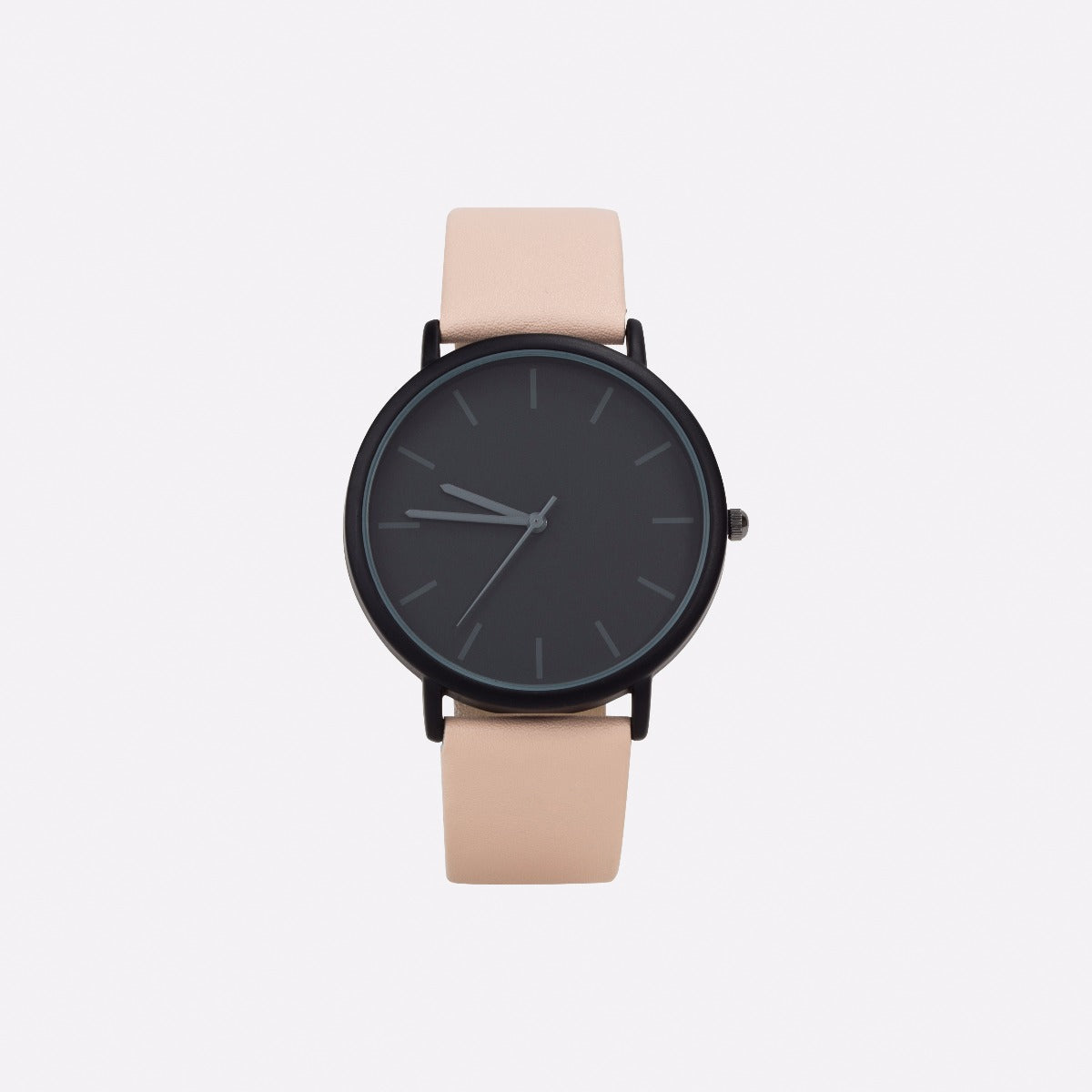 Collection innova - montre bracelet rose pâle et cadran noir