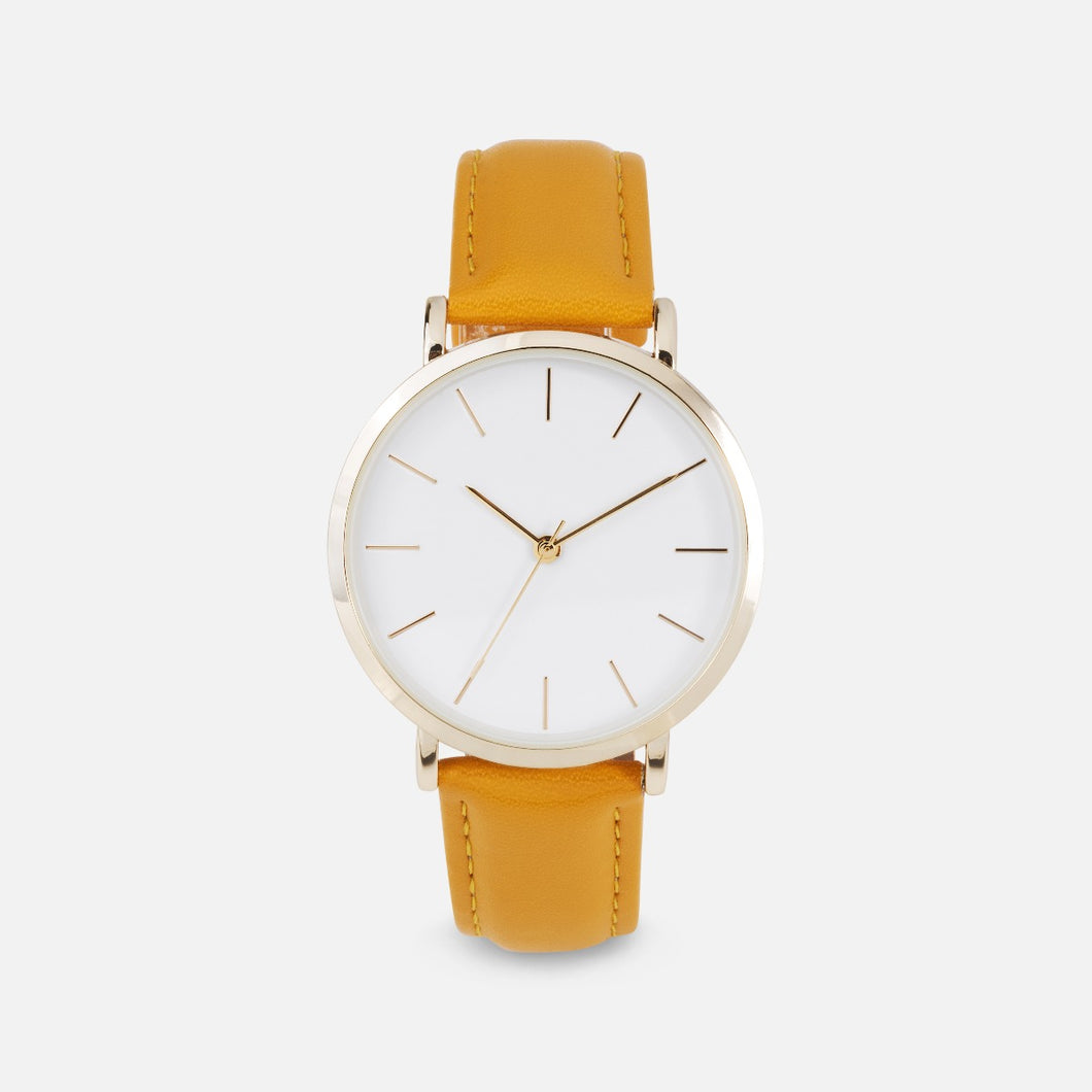 Collection classik - montre cadran rond avec bracelet jaune