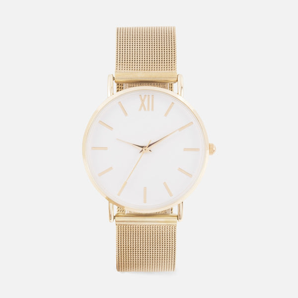 Load image into Gallery viewer, Iconik collection - golden watch with mesh bracelet 36 mm
