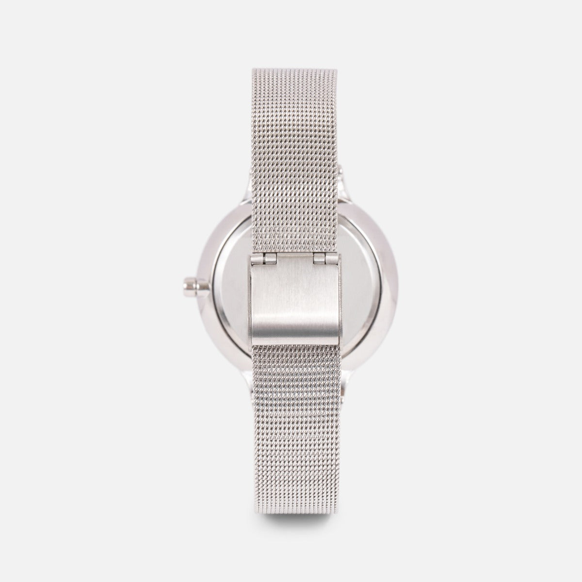 Iconik collection - silvered mesh watch with pale floral dial   