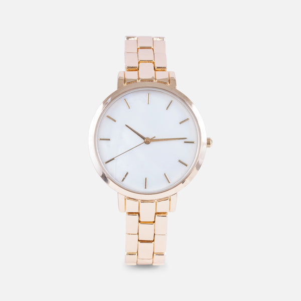 Load image into Gallery viewer, Iconik collection - golden mesh watch with pearly dial
