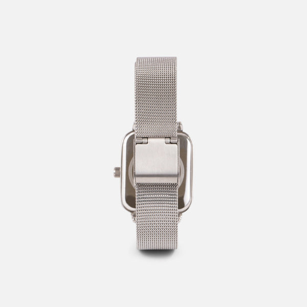 Load image into Gallery viewer, Silvered classic watch with rectangular dial
