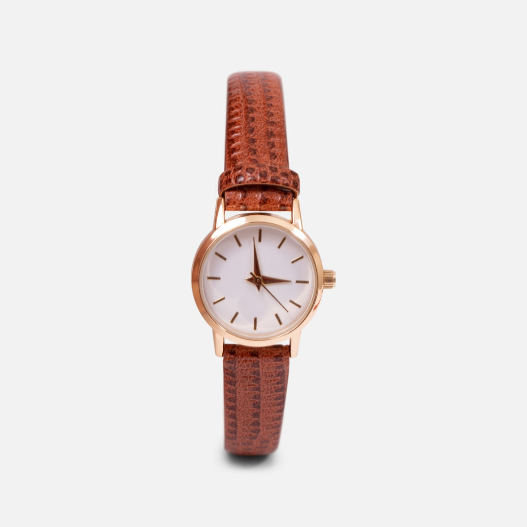 Unik collection - watch with snakeskin effect rust bracelet