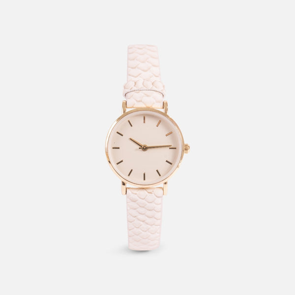 Load image into Gallery viewer, Unik collection - watch with ivory snakeskin strap and tone-on-tone dial
