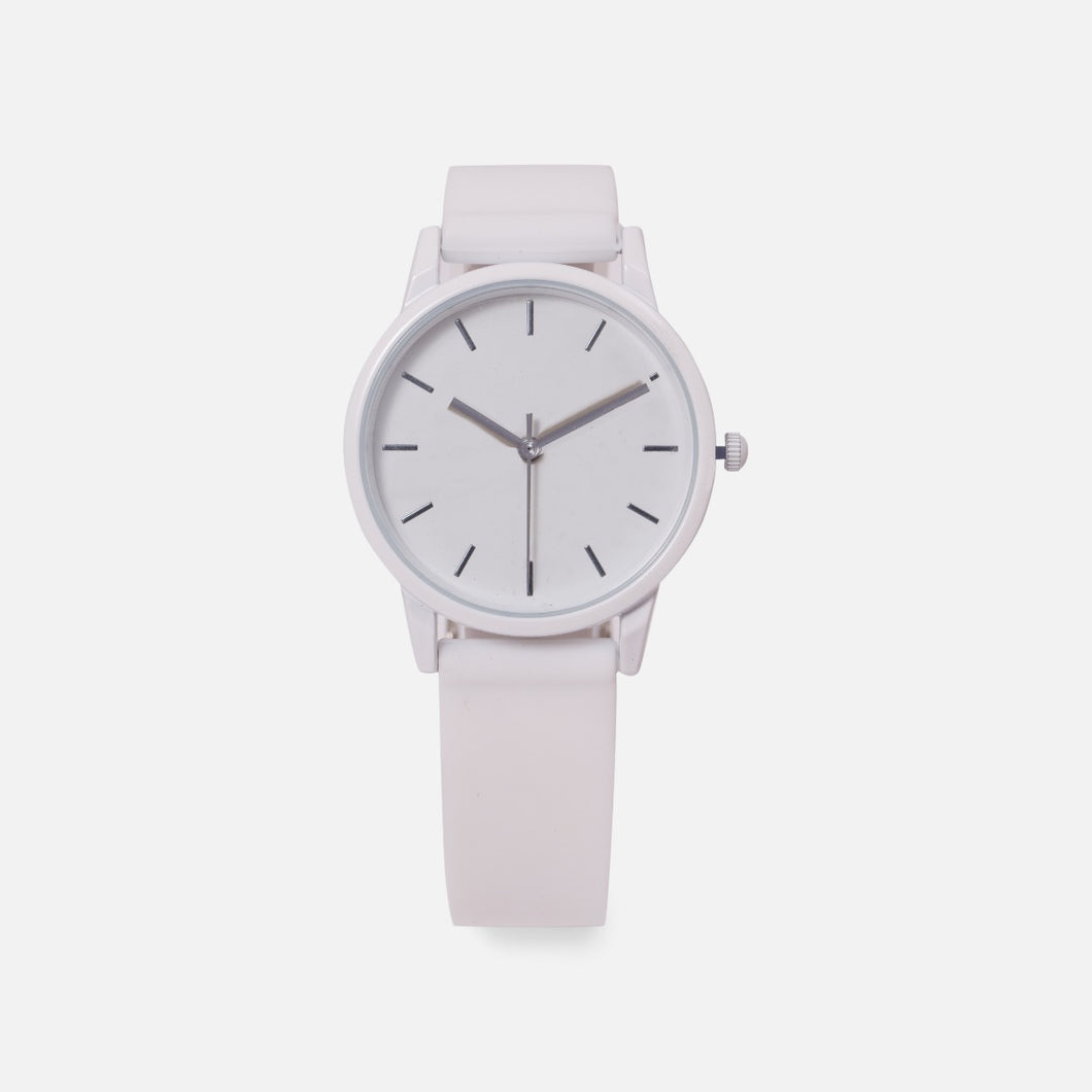 Innova collection - white watch with round dial and silicone strap
