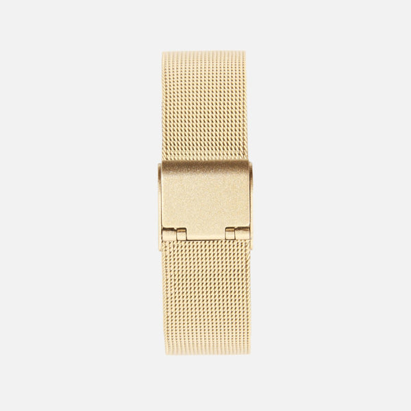 Charger l&#39;image dans la galerie, Collection minima - montre dorée bracelet à mèches avec cadran blanc rectangulaire
