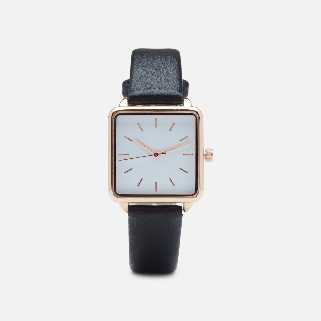 Collection minima – montre carrée noire