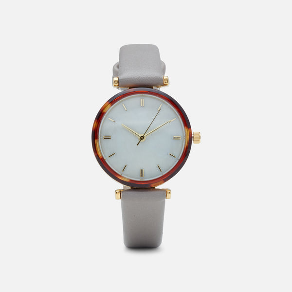 Load image into Gallery viewer, Classik collection – beige watch with tortoise outline dial
