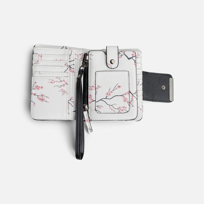 Portefeuille noir à rabat avec porte-cartes amovible